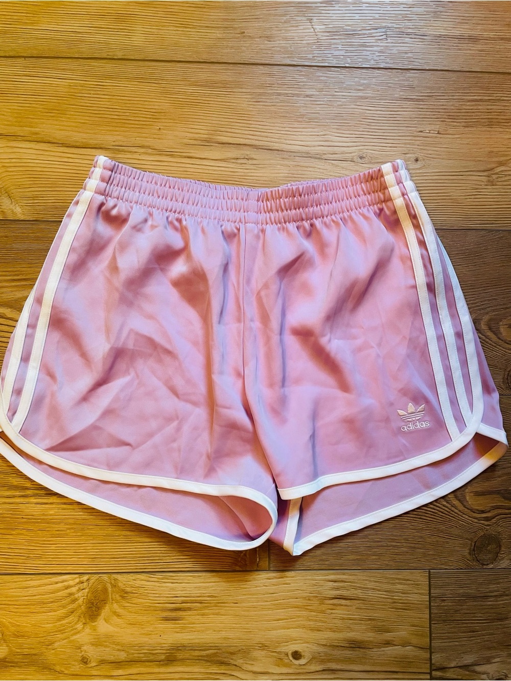 adidas Lavender Women’s Retro Running Shorts with White Trim
